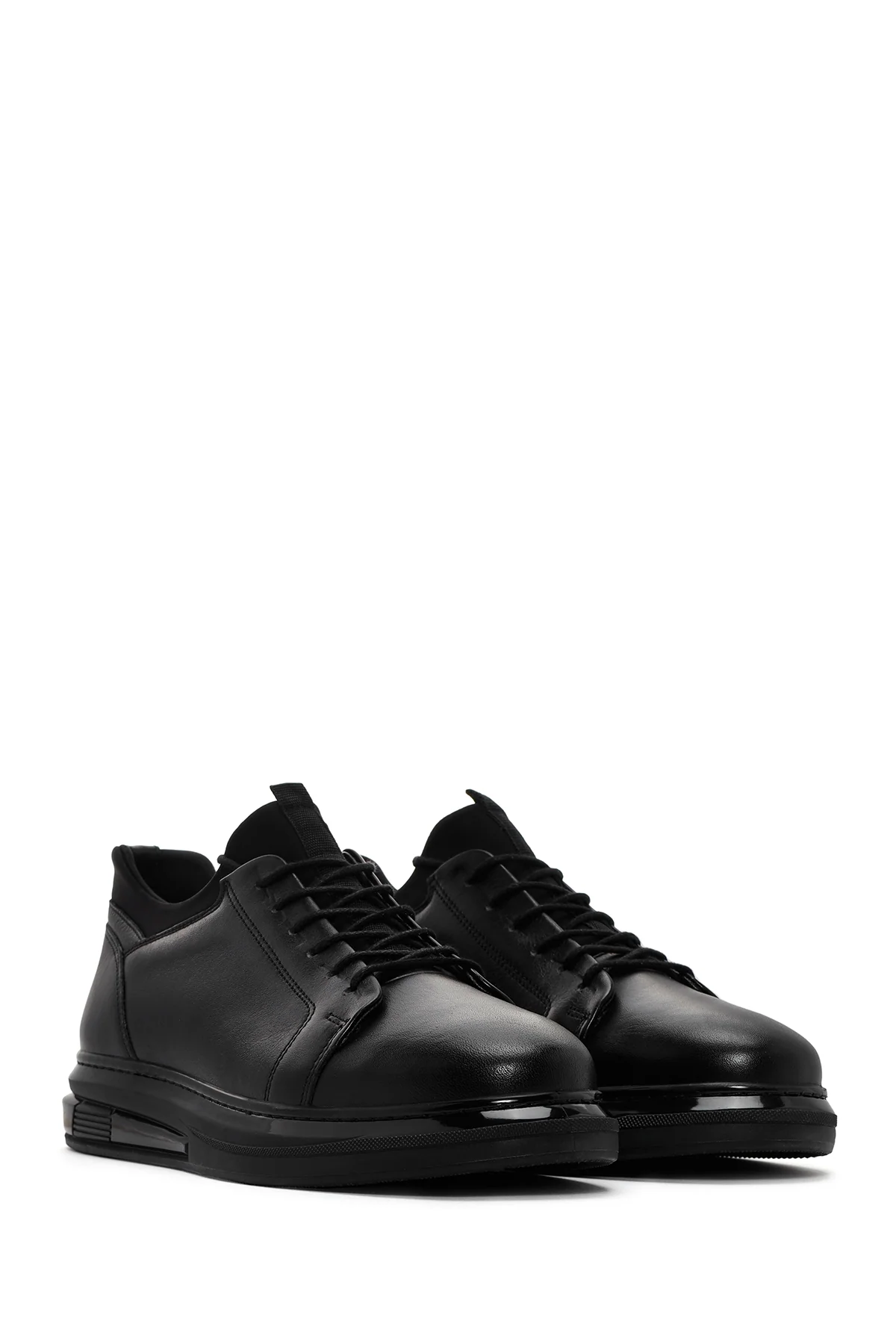 Men's Brown Lace-Up Chunky Sole Nubuck Leather Casual Sneaker - Image 3